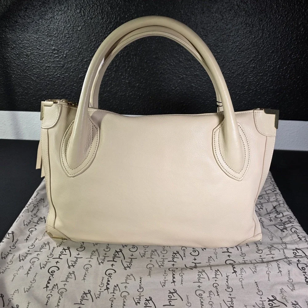 NWT Foley + Corinna FC Framed Satchel Bag / Purse Vanilla Cream Color. Plus Bag